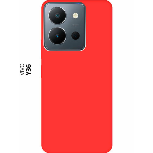 Матовый чехол на Vivo Y36 / Виво У36 Soft Touch красный матовый чехол i can для vivo y36 виво у36 с 3d эффектом мятный