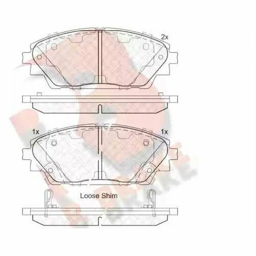 Комплект передних тормозных колодок R BRAKE RB2171 для Mazda 3, CX-3