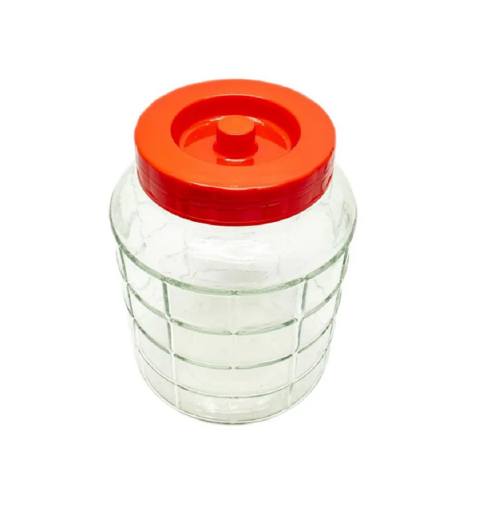 Емкость (бутыль, банка) стеклянная для брожения (браги, вина) с крышкой-гидрозатвором 15 л