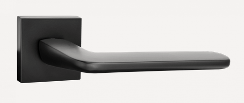 Изображение товара Дверная ручка PUERTO "Гляссе" INAL 555-03, алюминий, черная, квадратная розетка, 13 см