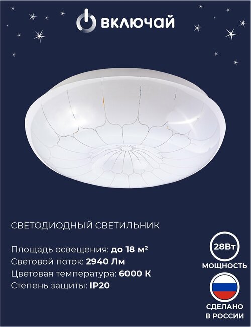 Светильник LED настенно-потолочный 