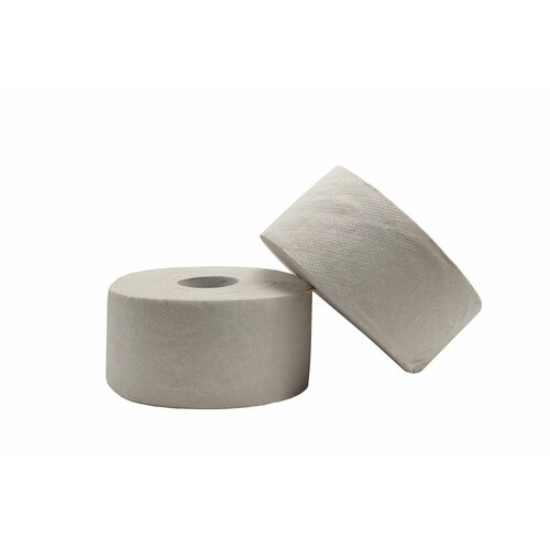 Туалетная бумага 200 м ZELPAPER однослойная светло-серая, 2 рулона