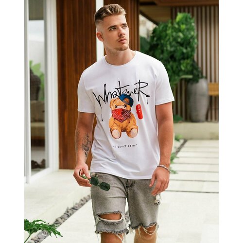 фото Футболка sahar, размер 50, белый, оранжевый