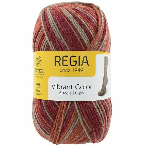 Пряжа носочная Regia Vibrant Color 6-ply, цвет 06228, 1 моток, 150 г.