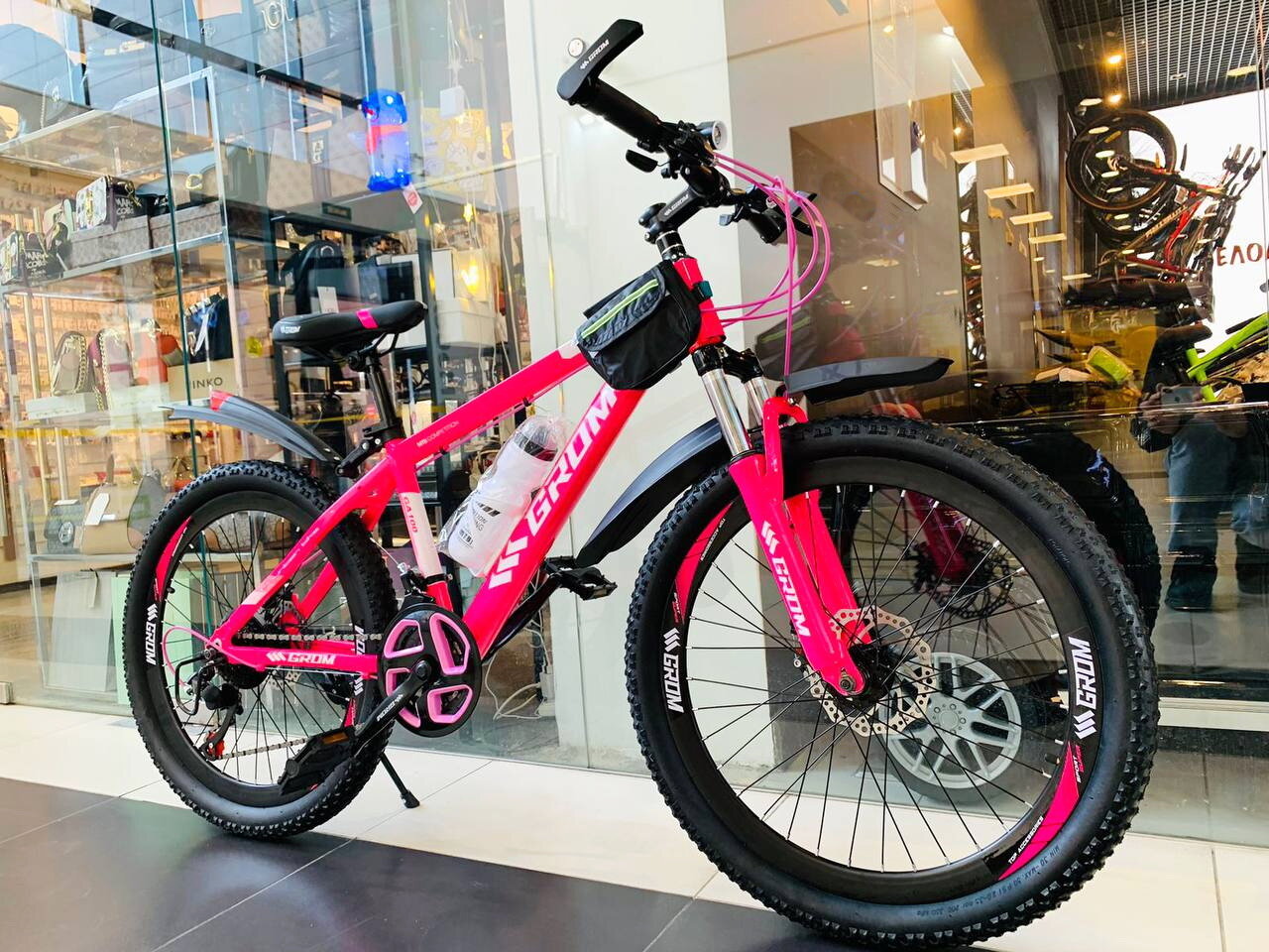 Горный велосипед для подростка GROM, городской, 24 дюймов / скоростной, спортивный велик для подростков розовый