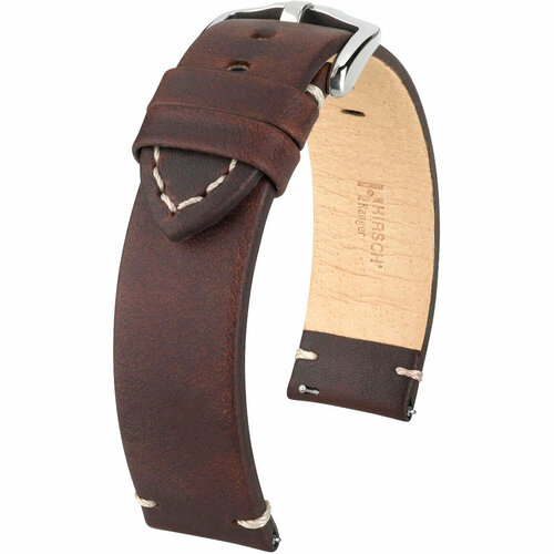 Ремешок HIRSCH, фактура гладкая, коричневый