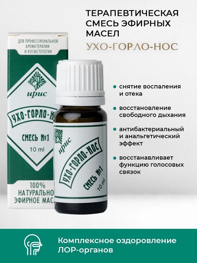 ЦА Ирис Смесь эфирных масел №1 “Ухо горло нос”