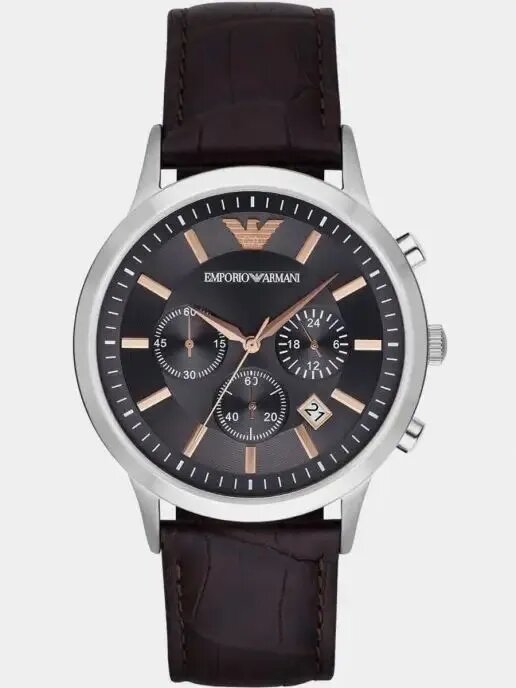 Мужские наручные часы EMPORIO ARMANI Renato AR2513 черный, коричневый