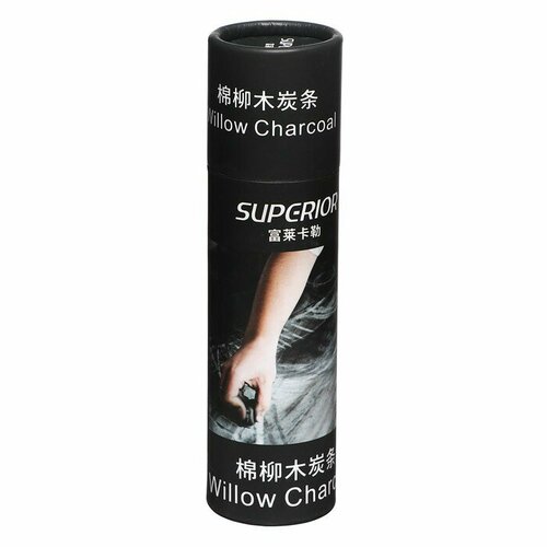 Уголь натуральный 22 штуки диаметр-4-5мм в картонном тубусе черный комплект из 5 шт 1016₽