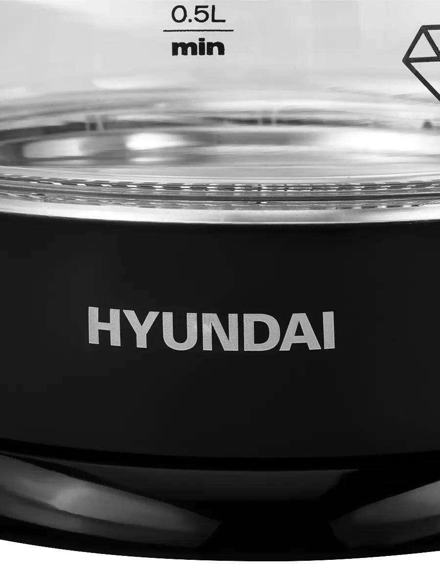 Чайник электрический HYUNDAI , 2200Вт, черный - фото №18