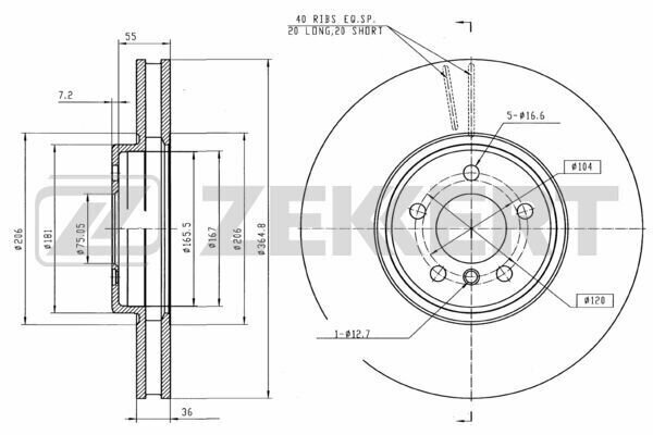 Диск торм перед BMW X5 E70 06 X6 E71 E72 F16 F86 08