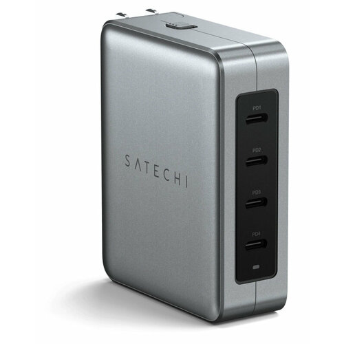 Сетевое зарядное устройство Satechi 145W USB-C 4-Port GAN Travel Charger (Серый космос)