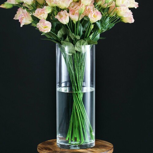 Ваза для цветов и сухоцветов стеклянная прозрачная декоративная интерьерная Трубка 150 D15xH40 cм 1440₽