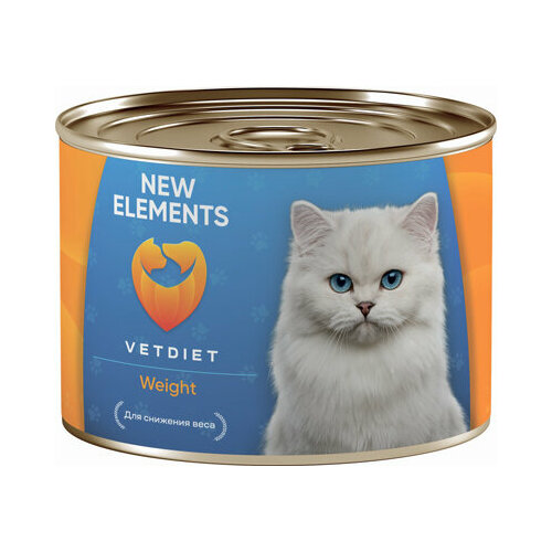 Нью Элементс 70734 Weight кон. для кошек для снижения веса паштет из Морской рыбы и мяса 240г 20%