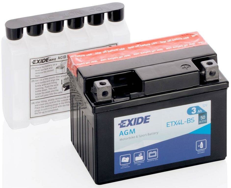 Аккумулятор Exide 3Ач обратная полярность ETX4L-BS