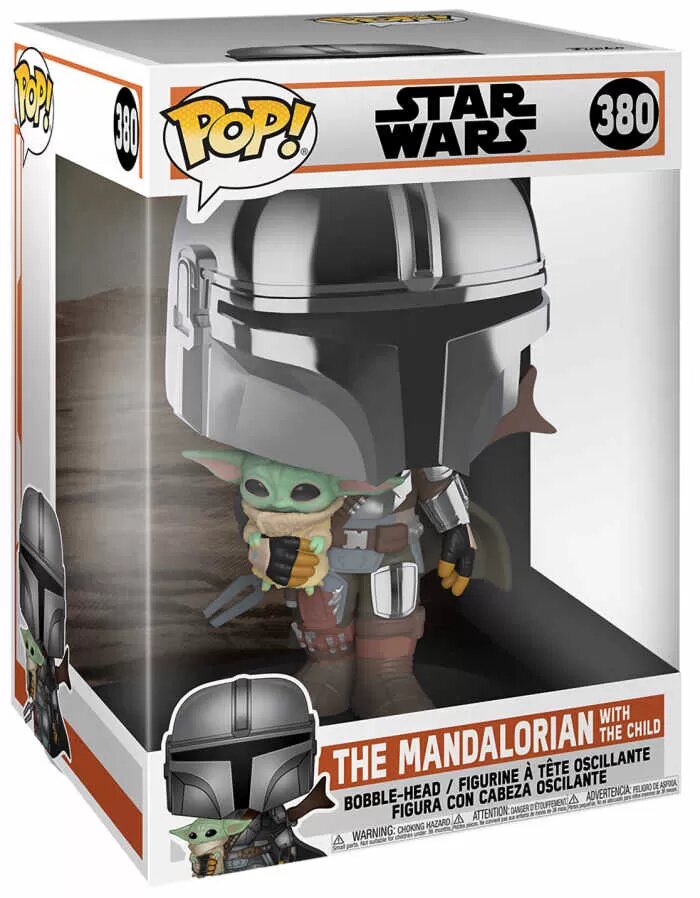 Фигурка Funko POP! Bobble Star Wars Mandalorian with Child 49931, 25 см