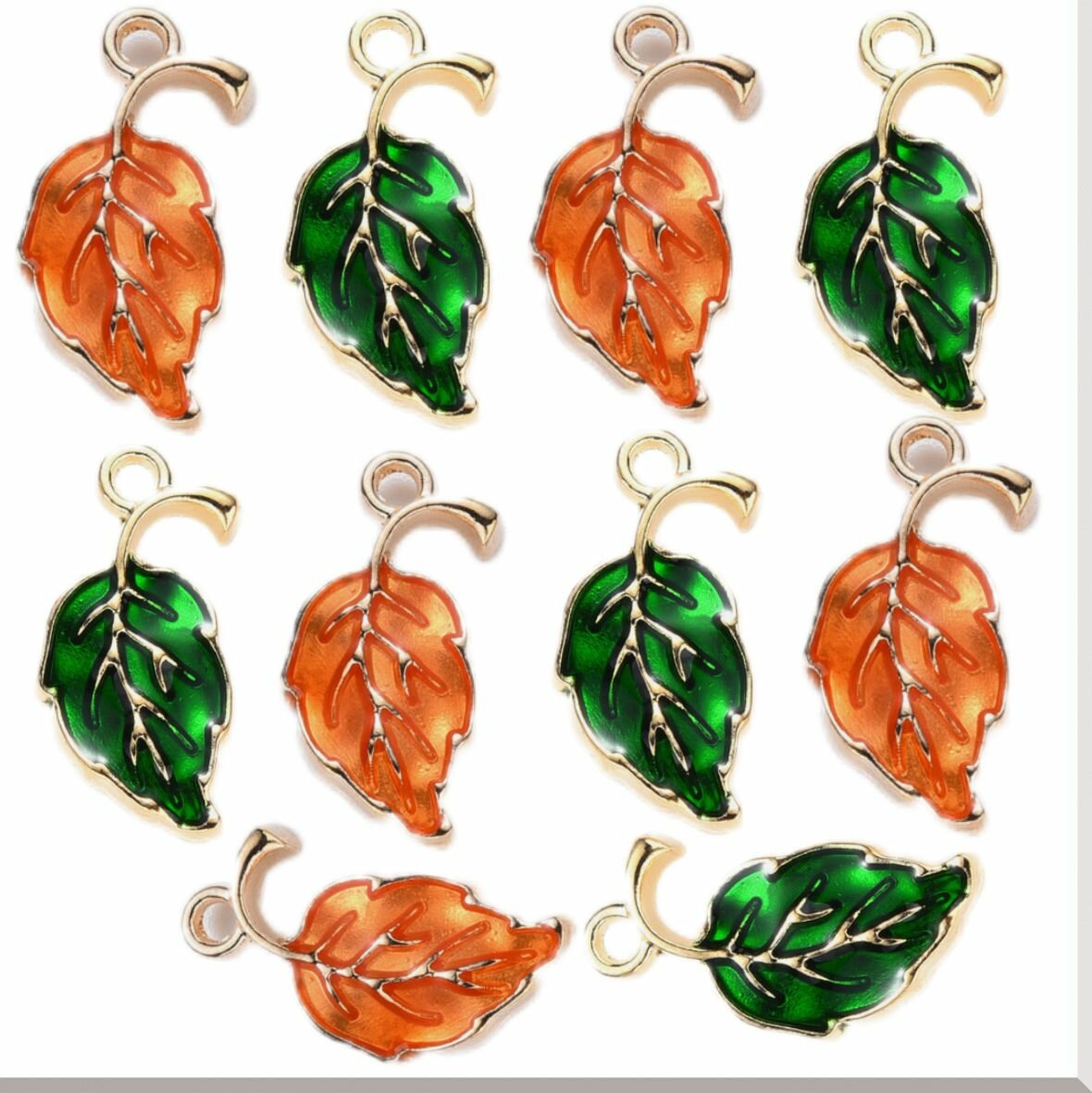 Подвески из металла Листья 20*10мм 20шт — фото 1
