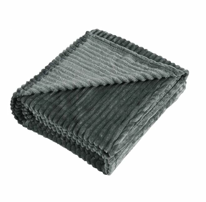 фото Плед Line 150x200 см велсофт цвет светло-серый Smoke 6