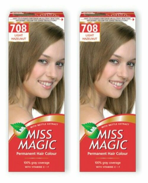MISS MAGIC Краска для волос, тон 708 Светлый лесной орех, 50 мл, 2 штуки/