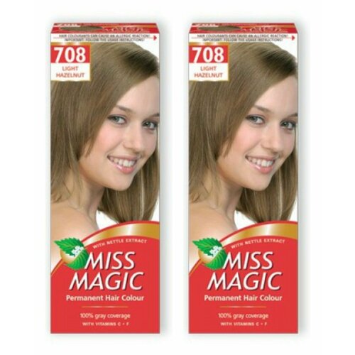 MISS MAGIC Краска для волос, тон 708 Светлый лесной орех, 50 мл, 2 штуки/