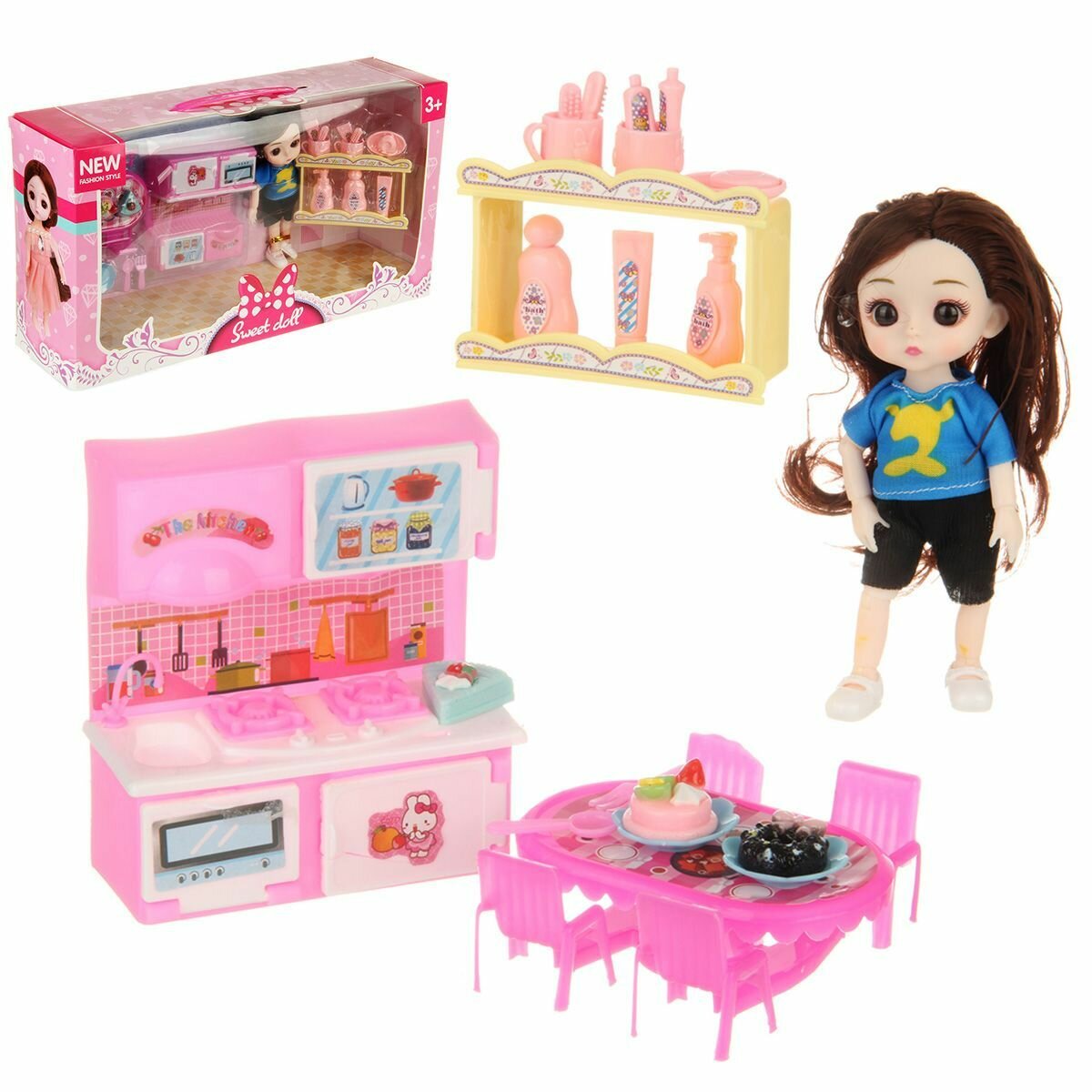 Игровой набор для девочки с куклой и мебелью, Veld Co