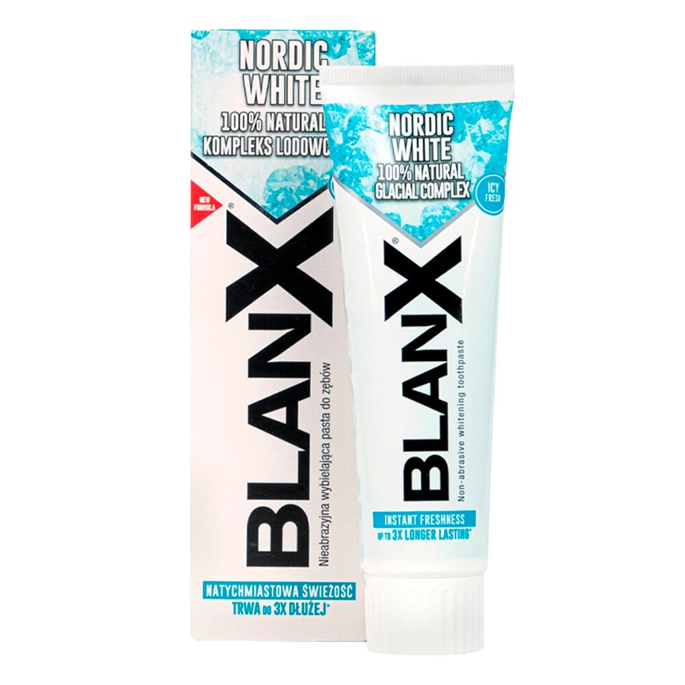 Зубная паста отбеливающая неабразивная Blanx Nordic White, 75 мл