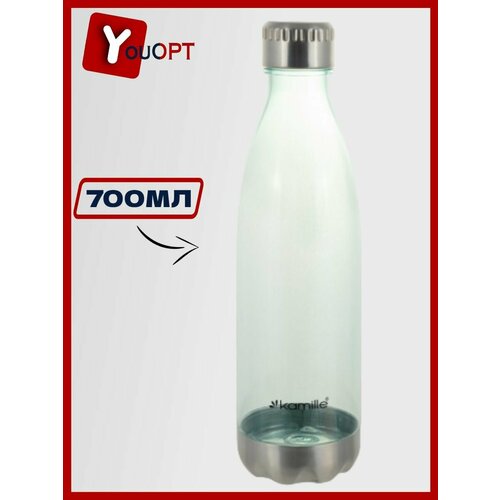 Бутылка спортивная для воды 700мл из пластика (тритан) (зеленый, оранжевый, синий) крышка kamille 20cm 0822gr