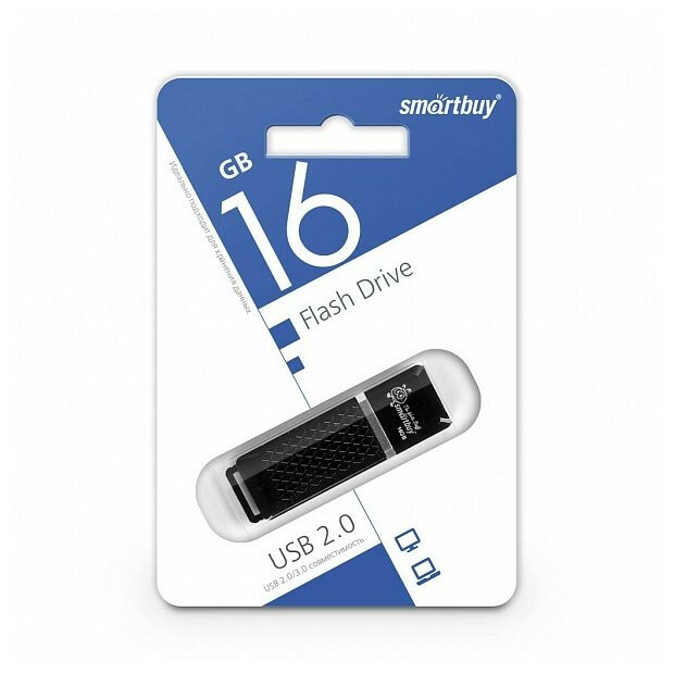 USB флеш (SMARTBUY (SB16GBQZ-K) 16GB QUARTZ SERIES BLACK)