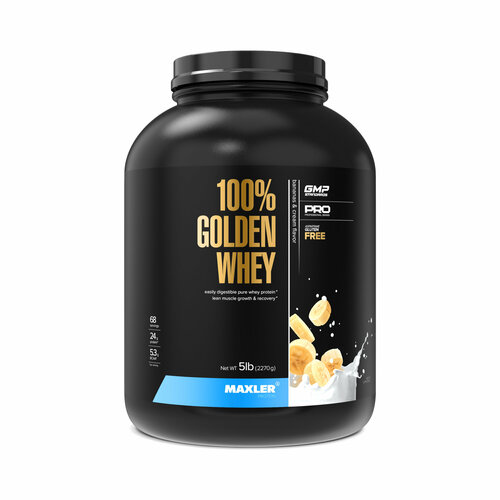 Протеин Maxler 100% Golden Whey New, 2270 гр., банановый крем
