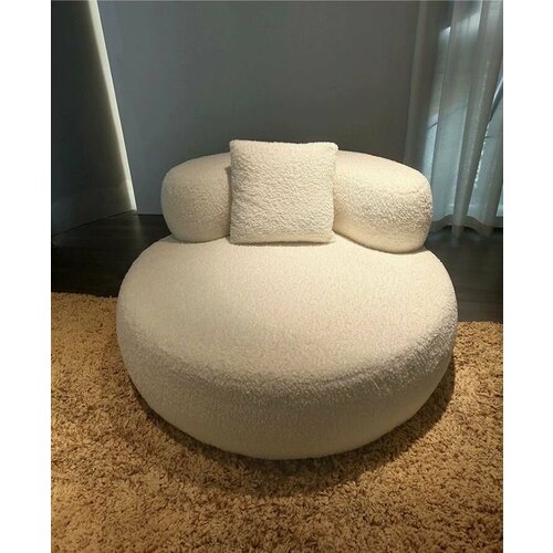 Круглый белый диван 