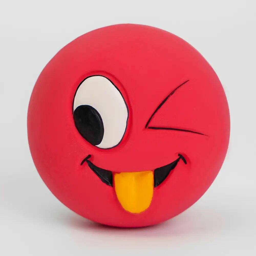 Игрушка из латекса для собак Смайлик, 5,5х3,5 см, красный