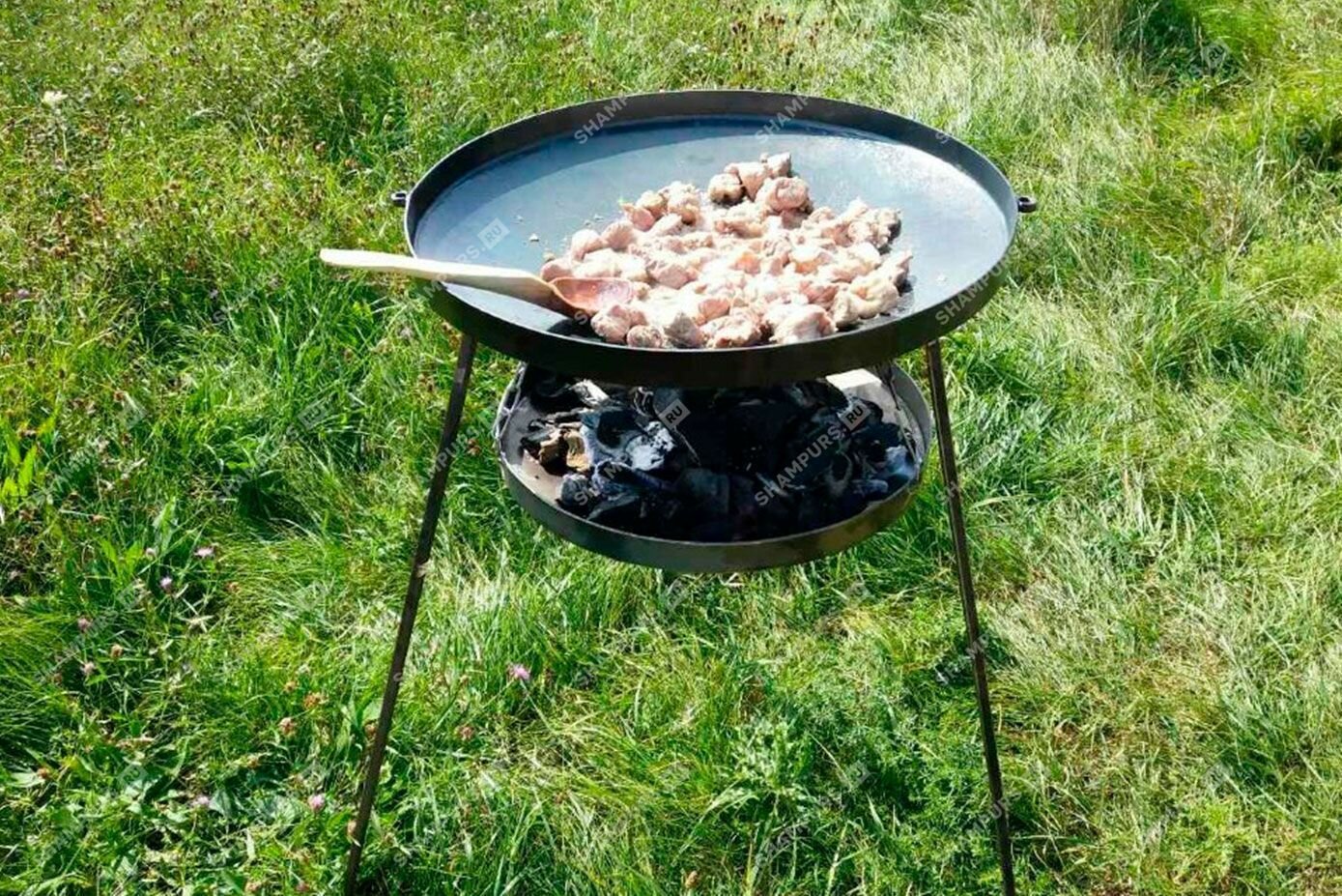 Садж с таганком для разведения огня из диска бороны 42 см — фото 1