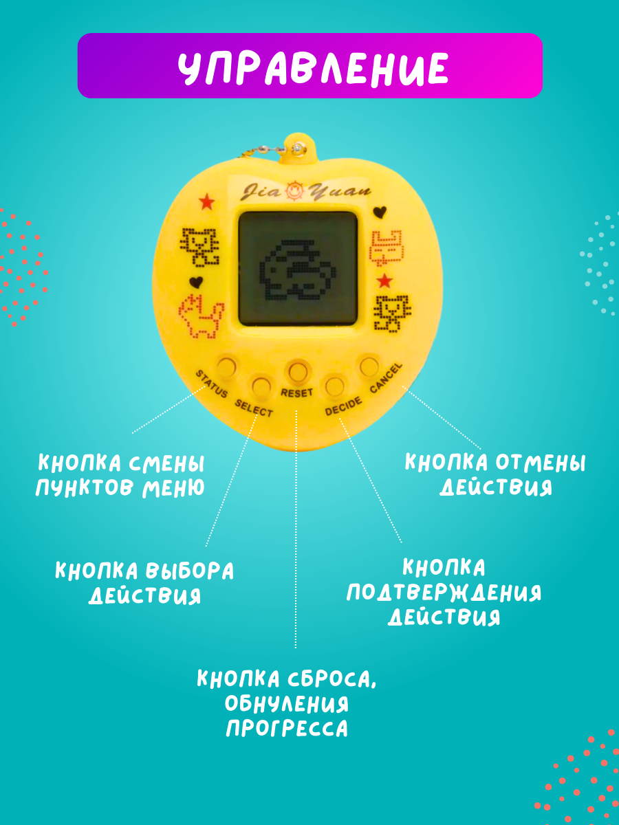Тамагочи электронный питомец для мальчиков и девочек желтый/мир удивительных товаров/тамагочи — фото 1