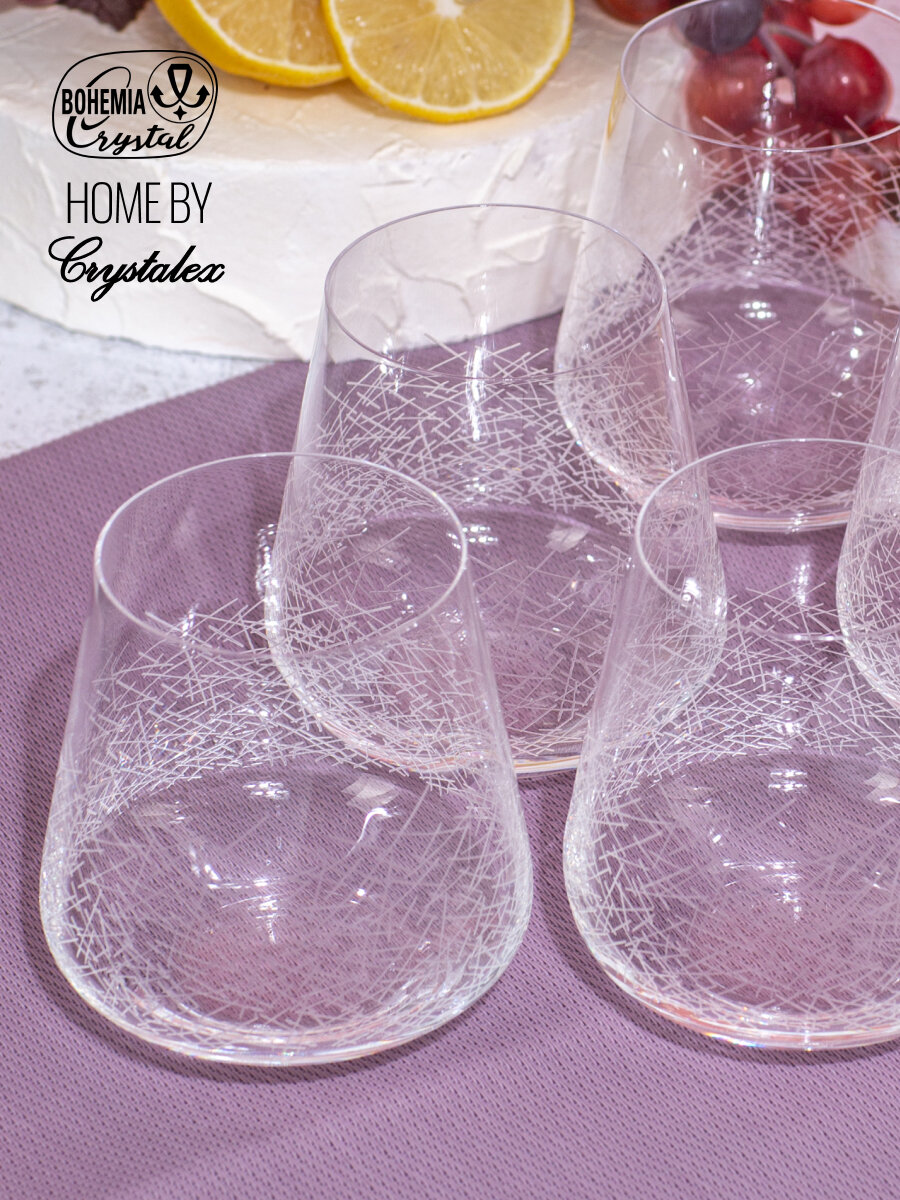 Набор стаканов Crystalex SANDRA Blizzard 6 штук 400мл, богемское стекло — фото 1