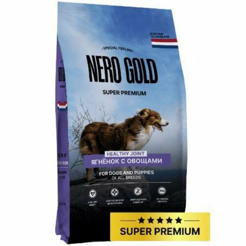 NERO GOLD super premium Сухой корм для собак и щенков всех возрастов с мясом ягненка и овощами, All life Stages, Lamb, HEALTHY JOINT, 18кг
