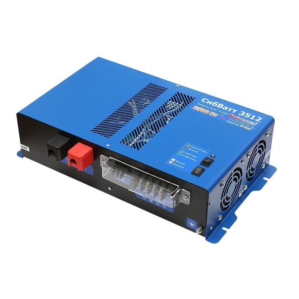 Преобразователь напряжения СибВатт 3512, DC/AC, 12В/220В, 3500Вт