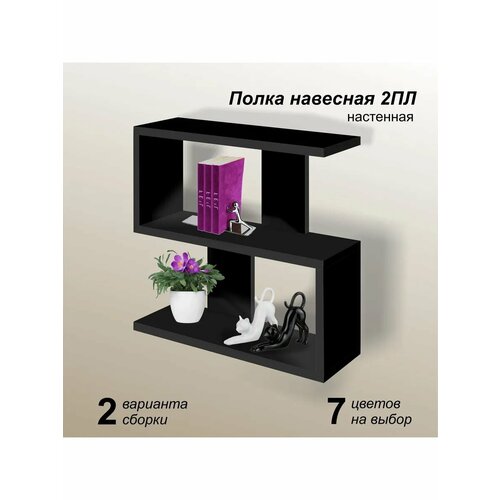 Полка настенная навесная ПЛ2 черная