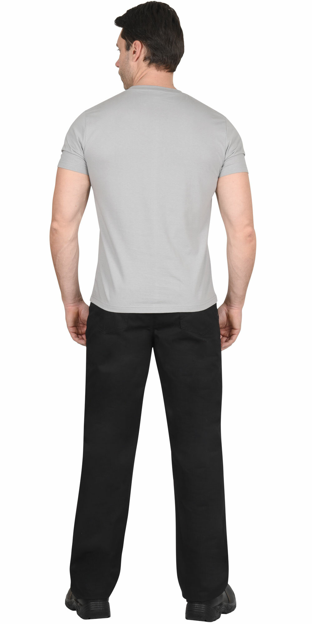 Футболка мужская Сириус, светло-серая 160г/м2 р.3XL (56) / Футболка мужская рабочая / Футболка мужская / Футболки мужские хлопок — фото 1