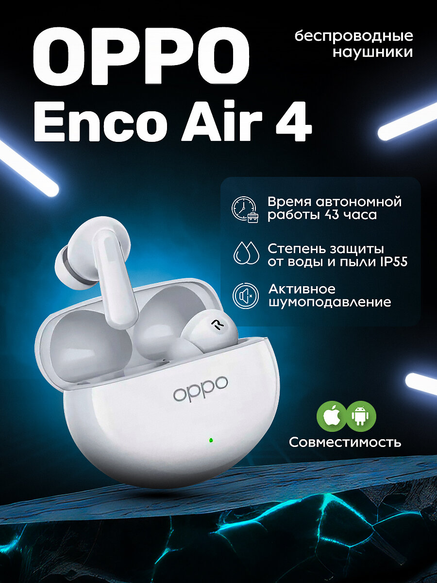 Беспроводные наушники OPPO Enco Air 4 Белые с шумоподавлением
