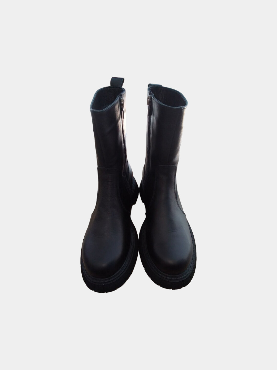 Ботинки берцы Женские кожаные ботинки берцы на тракторной подошве | Натуральная кожа, размер 39 — фото 1