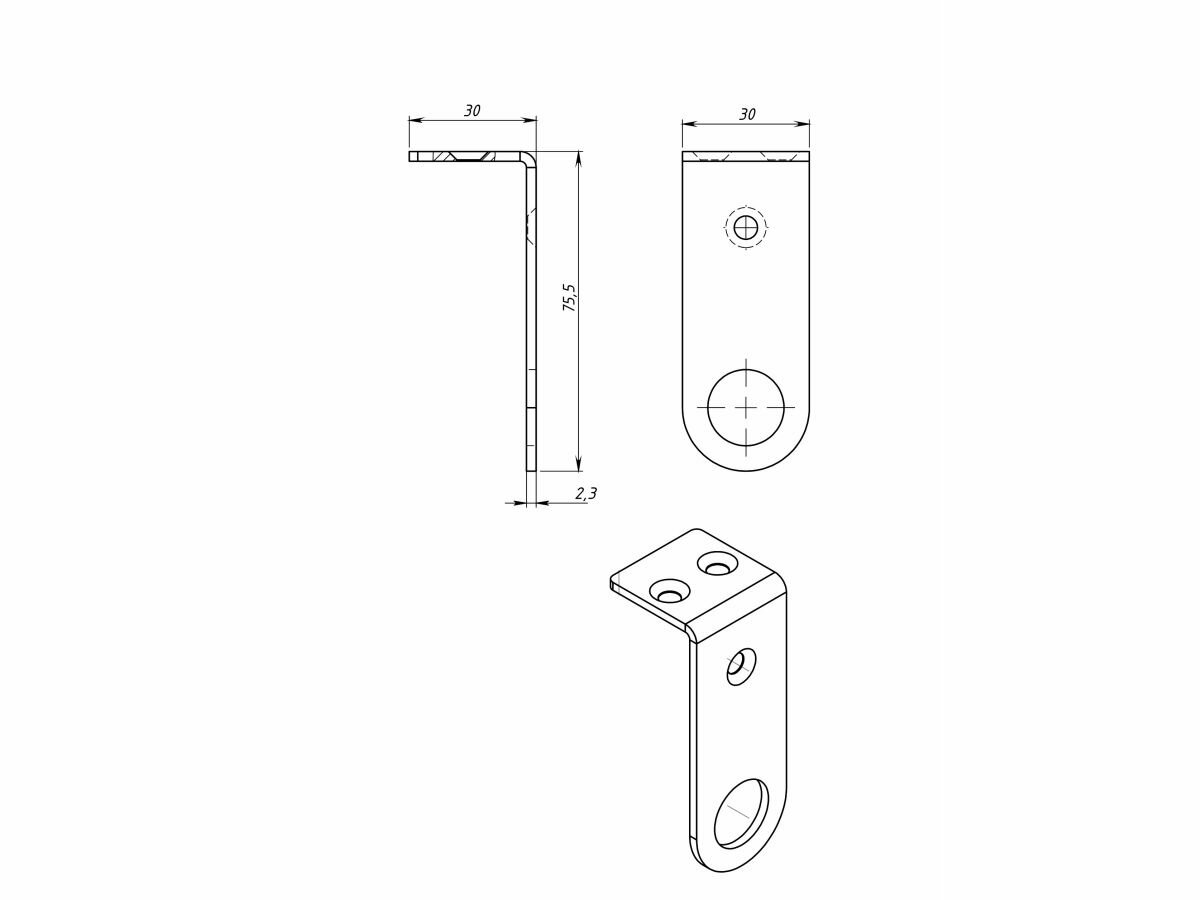 Проушина для замка угловая 30х75х30 STARFIX SMP-17485-1 — фото 1