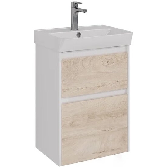 Тумба Noname Lemark COMBI 45см под 1 раковину подвесная/напольная 2 ящика цвет фасада: Дуб кантри цвет