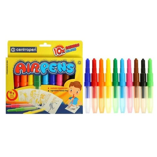 Фломастеры-блопены 10цв Centropen 1500/10 AirPens Rainbow Colours 6253182