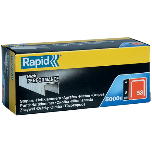 Скобы Rapid для степлера, 11857050, 8 мм, 5000 шт. rapid скоба 53 8 5м workline 11857050 11857050