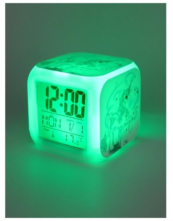 Часы-будильник Единорог с подсветкой №1 - фотография № 3