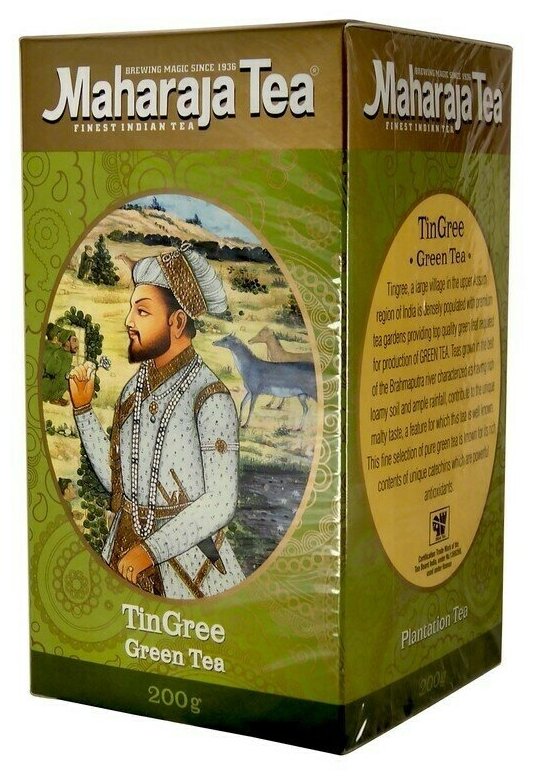 Чай зелёный Ассам Тингри Maharaja п/ж картон, 200 гр. в/с, индийский - фотография № 2