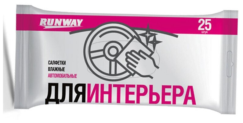 Салфетки влажные для ухода за интерьером автомобиля Runway RW641