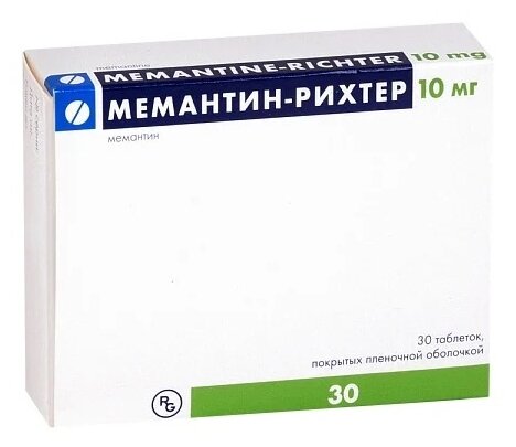 Мемантин-Риxтер таб. п/о плен., 10 мг, 30 шт.