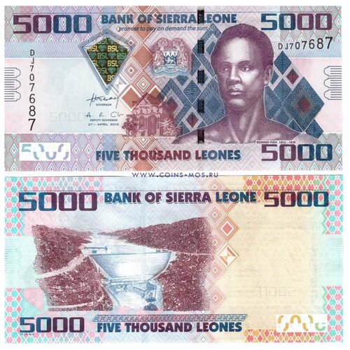 Сьерра-Леоне 5000 леоне 2010 г «Сенгбе Пье» UNC сьерра леоне 5000 леоне 2010 г сенгбе пье unc