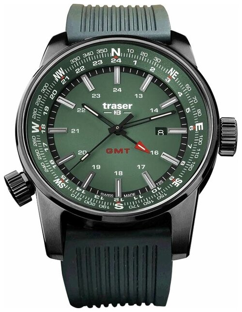 Наручные часы traser P68 adventure, черный, зеленый